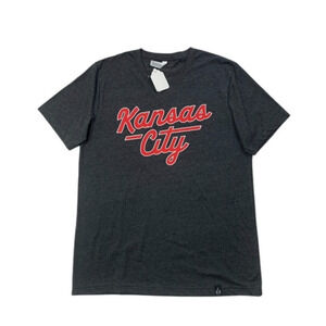 Kansas City T Shirt Mens L Large Charcoal Grey Flint & Field Athletic Script Tee